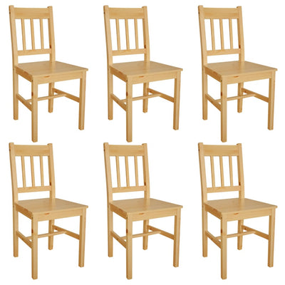 Dealsmate  Dining Chairs 6 pcs Pinewood