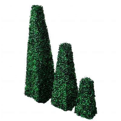 Dealsmate  Set of 3 Artificial Boxwood Pyramid Topiary