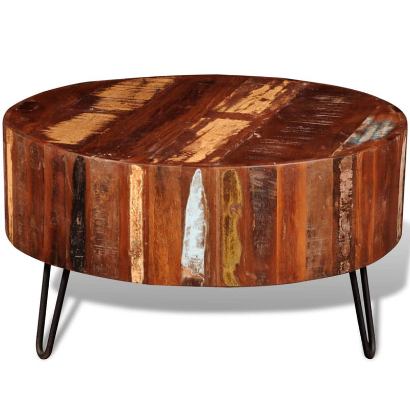 Dealsmate  Coffee Table Solid Reclaimed Wood Round