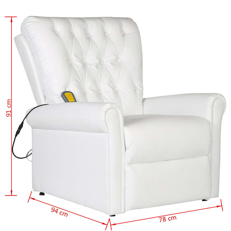 Dealsmate  Massage Chair White Faux Leather