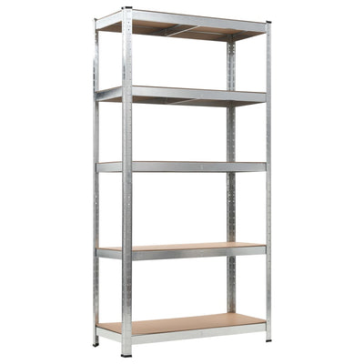 Dealsmate  5-Layer Heavy-duty Shelves 5 pcs Silver Steel&Engineered Wood