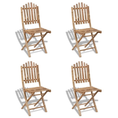 Dealsmate  Foldable Outdoor Chairs Bamboo 4 pcs