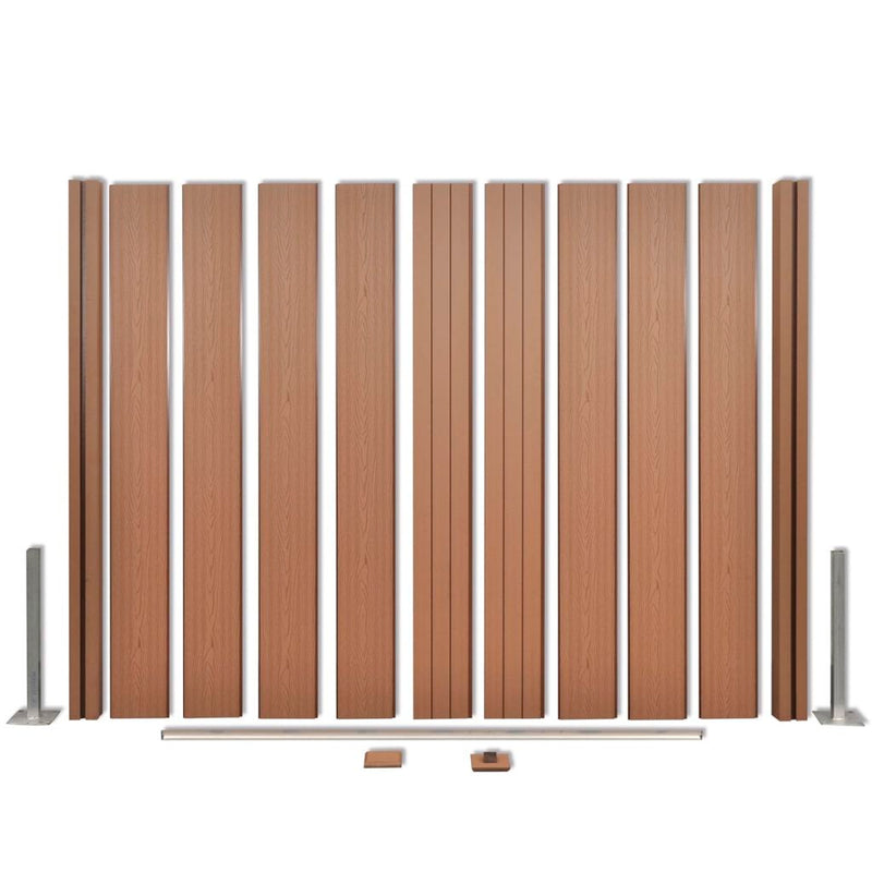 Dealsmate  Garden Fence Set 1 Square + 1 Slanted WPC 297 cm Brown