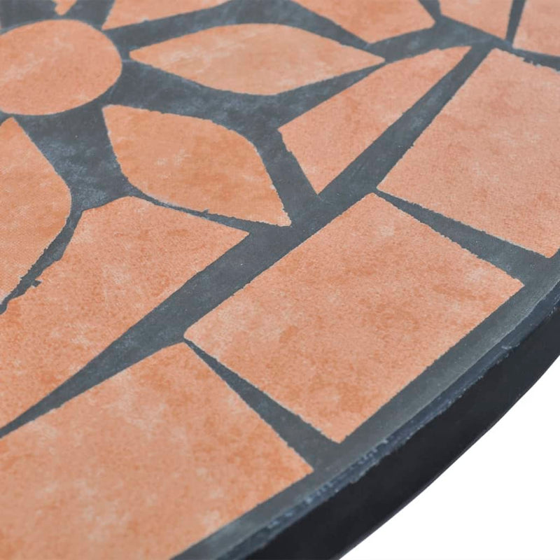 Dealsmate  3 Piece Bistro Set Ceramic Tile Terracotta