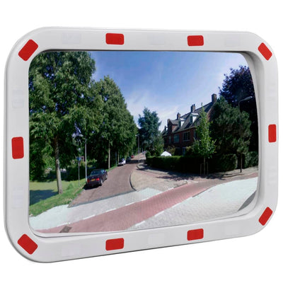 Dealsmate Convex Traffic Mirror Rectangle 40 x 60 cm with Reflectors