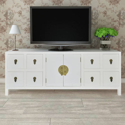 Dealsmate  Wooden Sideboard Asian Style with 8 Drawers and 2 Doors