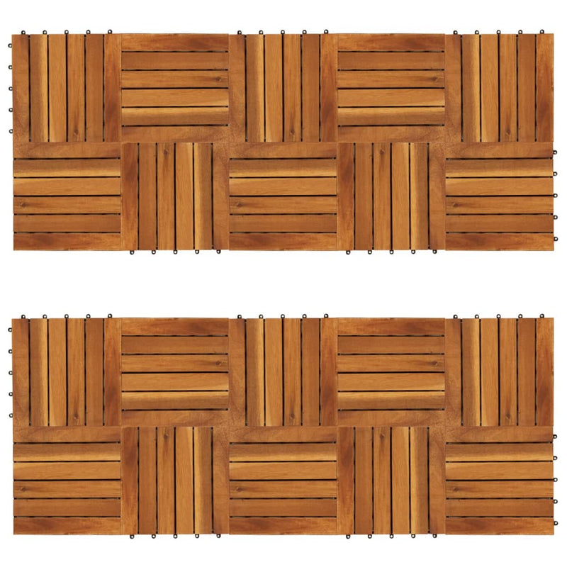 Dealsmate Decking Tiles Vertical Pattern 30 x 30 cm Acacia Set of 20
