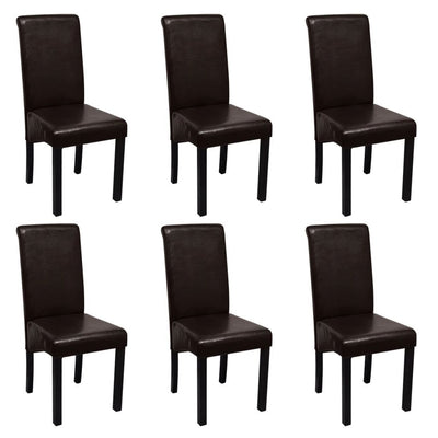 Dealsmate  Dining Chairs 6 pcs Brown Faux Leather