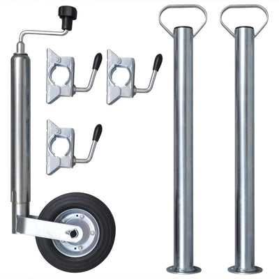 Dealsmate  48 mm Jockey Wheel with 2 Support Tubes & 3 Split Clamps