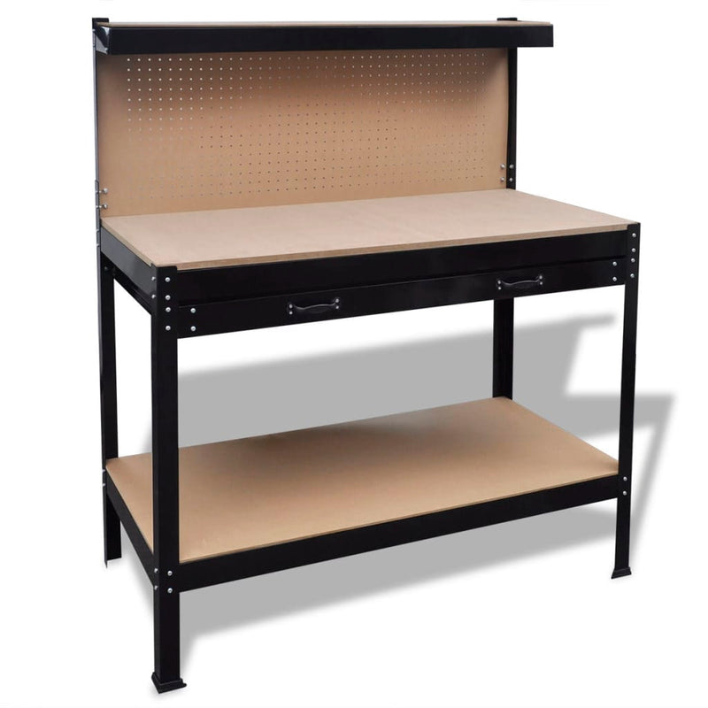 Dealsmate Workbench with Pegboard and Drawer