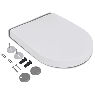 Dealsmate  Soft-close Toilet Seat with Quick-release Design White Square