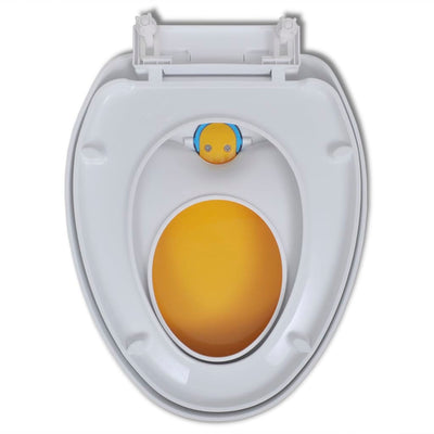 Dealsmate White & Yellow Soft-close Toilet Seat Adults/Children