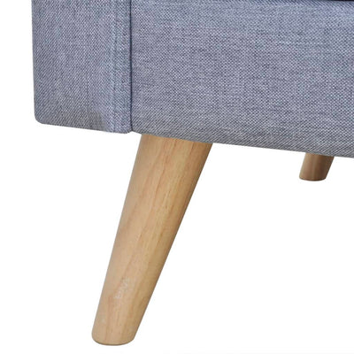 Dealsmate  Sofa 3-Seater Fabric Light Grey
