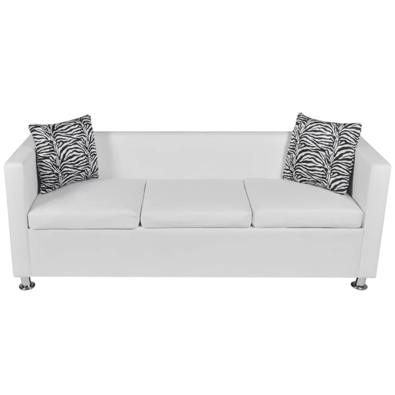 Dealsmate  Sofa 3-Seater Artificial Leather White