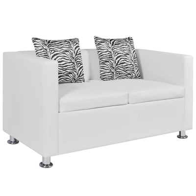 Dealsmate  Sofa 2-Seater Artificial Leather White