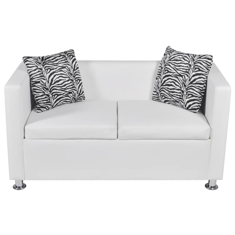 Dealsmate  Sofa 2-Seater Artificial Leather White