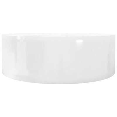 Dealsmate  Ceramic Bathroom Sink Basin Faucet/Overflow Hole White Round