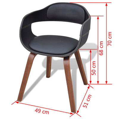 Dealsmate  Dining Chairs 4 pcs Black Bent Wood and Faux Leather