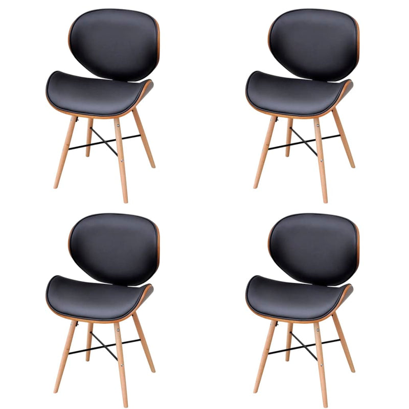 Dealsmate  Dining Chairs 4 pcs Bentwood and Faux Leather