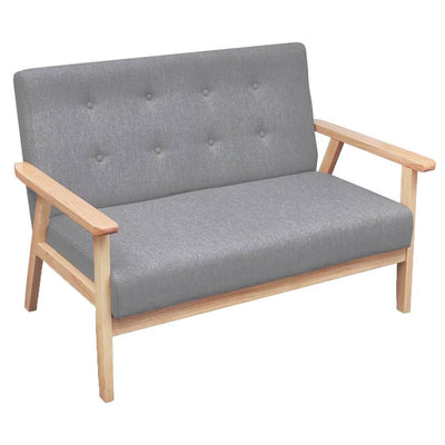 Dealsmate  2-Seater Sofa Fabric Light Grey