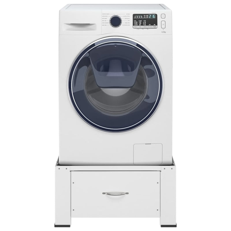 Dealsmate  Washing Machine Pedestal with Drawer White