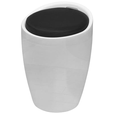 Dealsmate  Stool White and Black Faux Leather