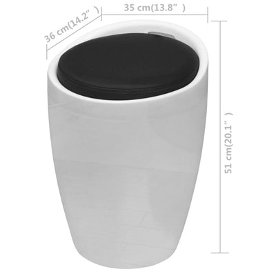 Dealsmate  Stool White and Black Faux Leather