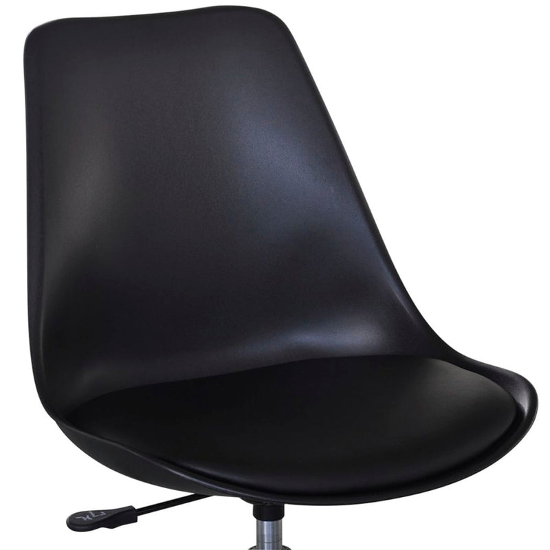 Dealsmate  Swivel Dining Chairs 2 pcs Black Faux Leather