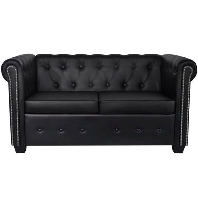 Dealsmate  Chesterfield 2-Seater Artificial Leather Black