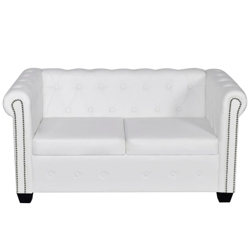 Dealsmate  Chesterfield 2-Seater Artificial Leather White