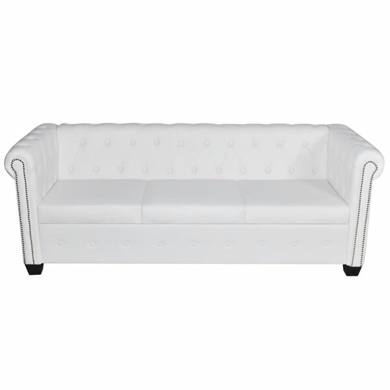 Dealsmate  Chesterfield 3-Seater Artificial Leather White