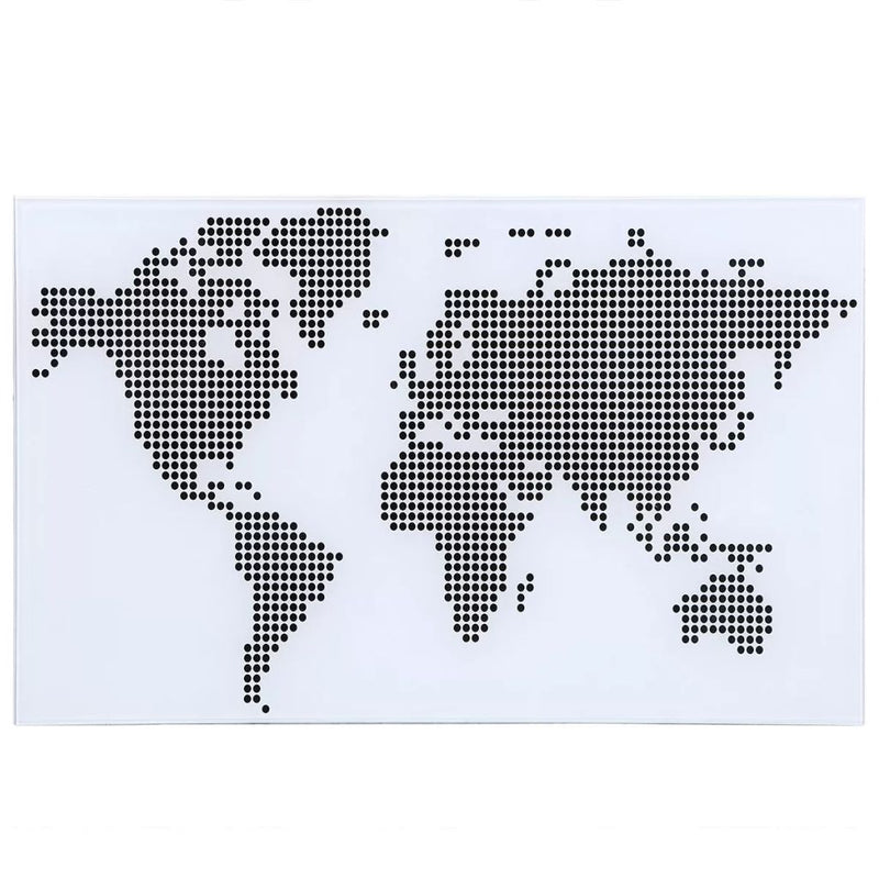 Dealsmate Glass Desk with World Map Pattern