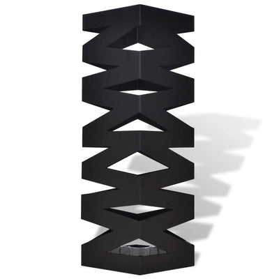 Dealsmate Black Square Umbrella Stand Storage Holder Walking Stick Steel 48.5 cm
