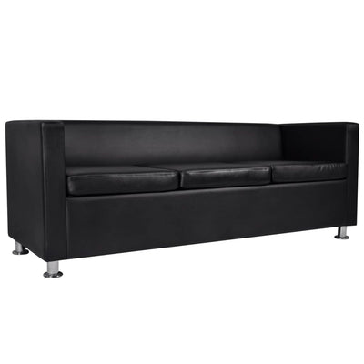 Dealsmate  Sofa Set Artificial Leather 3-Seater and 2-Seater Black