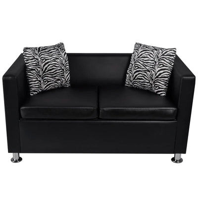 Dealsmate  Sofa Set Artificial Leather 3-Seater and 2-Seater Black
