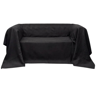 Dealsmate  Micro-suede Couch Slipcover Anthracite 270 x 350 cm