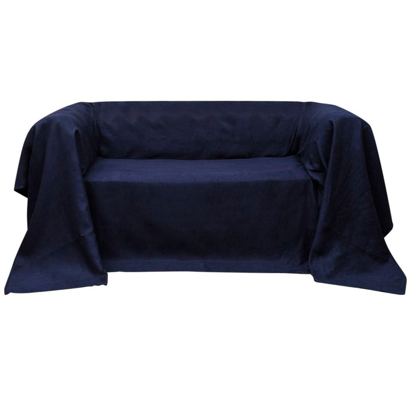 Dealsmate  Micro-suede Couch Slipcover Navy Blue 210 x 280 cm