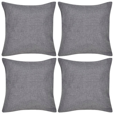 Dealsmate  4 Anthracite Cushion Covers Linen-look 80 x 80 cm