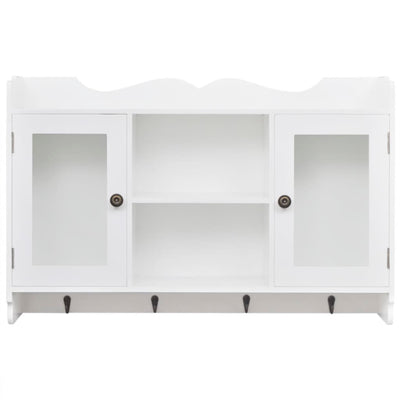 Dealsmate  Wall Cabinet Display Shelf Book/DVD/Glass Storage White MDF