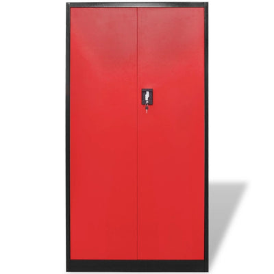 Dealsmate Metal Tool Storage Cabinet with Removable Tool Chest Black-red