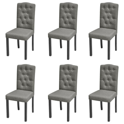 Dealsmate  Dining Chairs 6 pcs Grey Fabric