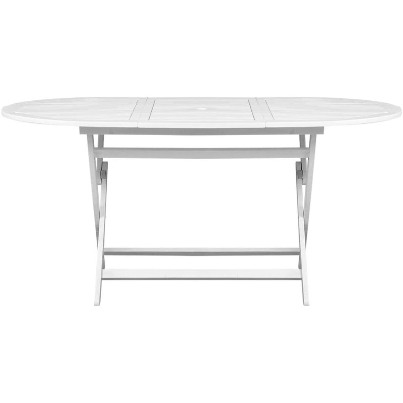Dealsmate  Garden Table White 160x85x75 cm Solid Acacia Wood