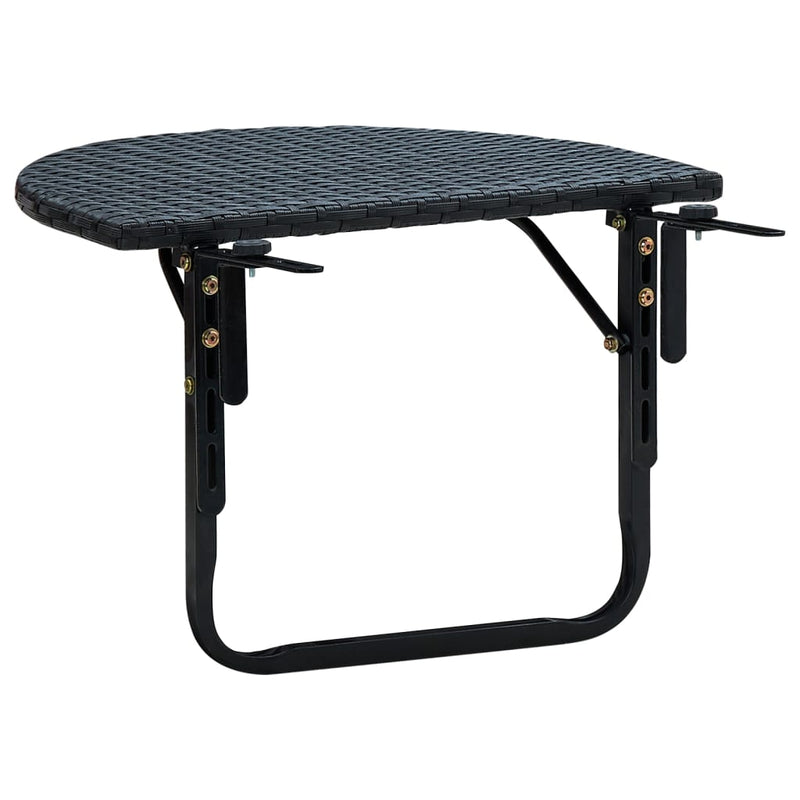 Dealsmate  Balcony Table 60x60x32 cm Black Poly Rattan