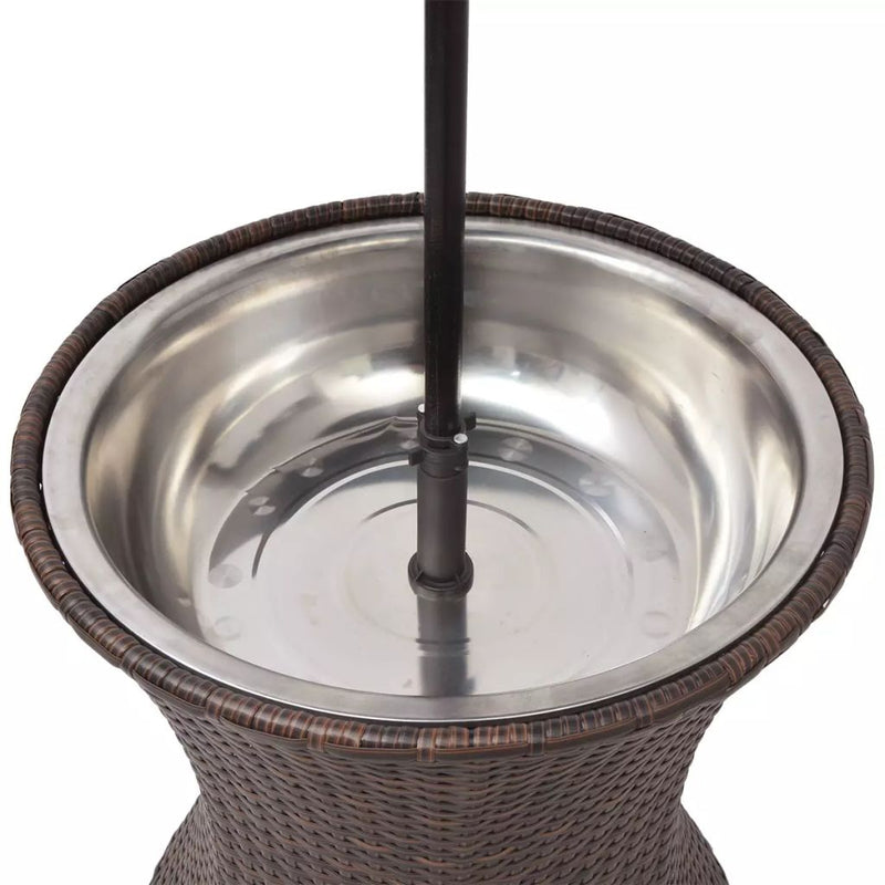 Dealsmate  Ice Cooler Bucket Table 50x60 cm Brown Poly Rattan