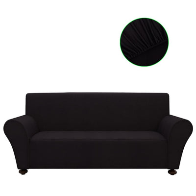 Dealsmate  Stretch Couch Slipcover Black Polyester Jersey