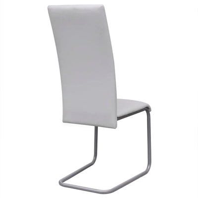 Dealsmate  Cantilever Dining Chairs 6 pcs White Faux Leather