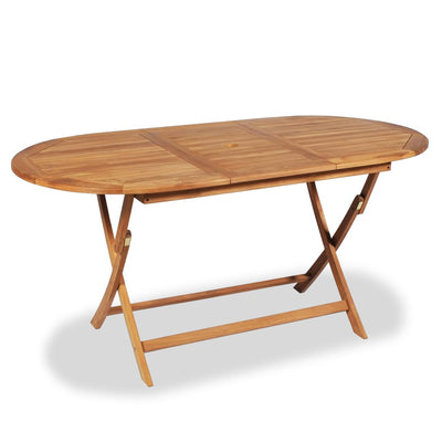 Dealsmate  Folding Garden Table 160x80x75 cm Solid Teak Wood