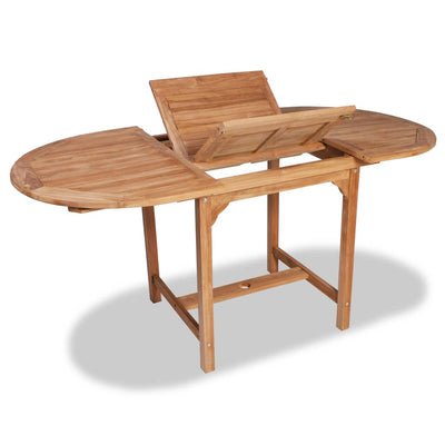 Dealsmate  Garden Table (110-160)x80x75 cm Solid Teak Wood