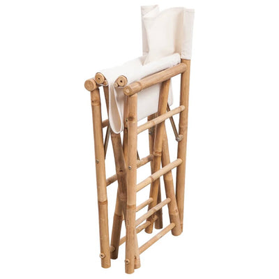 Dealsmate  Folding Director's Chair 2 pcs Bamboo and Canvas