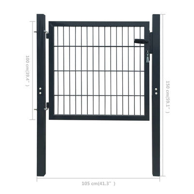 Dealsmate  Fence Gate Steel Anthracite 105x150 cm